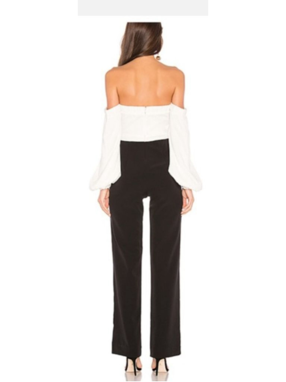 NBD Jumpsuit Black White Off Shoulder XS - Picture 3 of 14